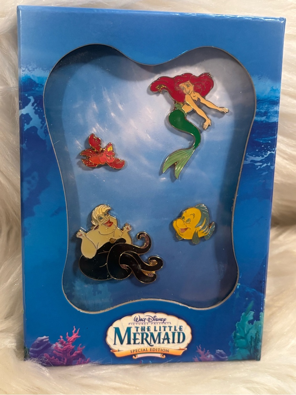 DISNEY WORLD~Little Mermaid Ariel Flounder Ursula Trading Pins Box Set~NEW
